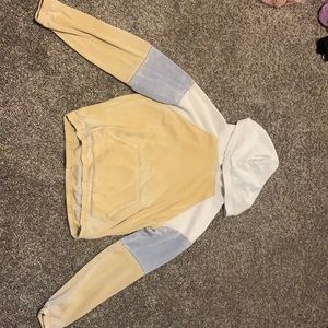 Yellow blue and white jacket